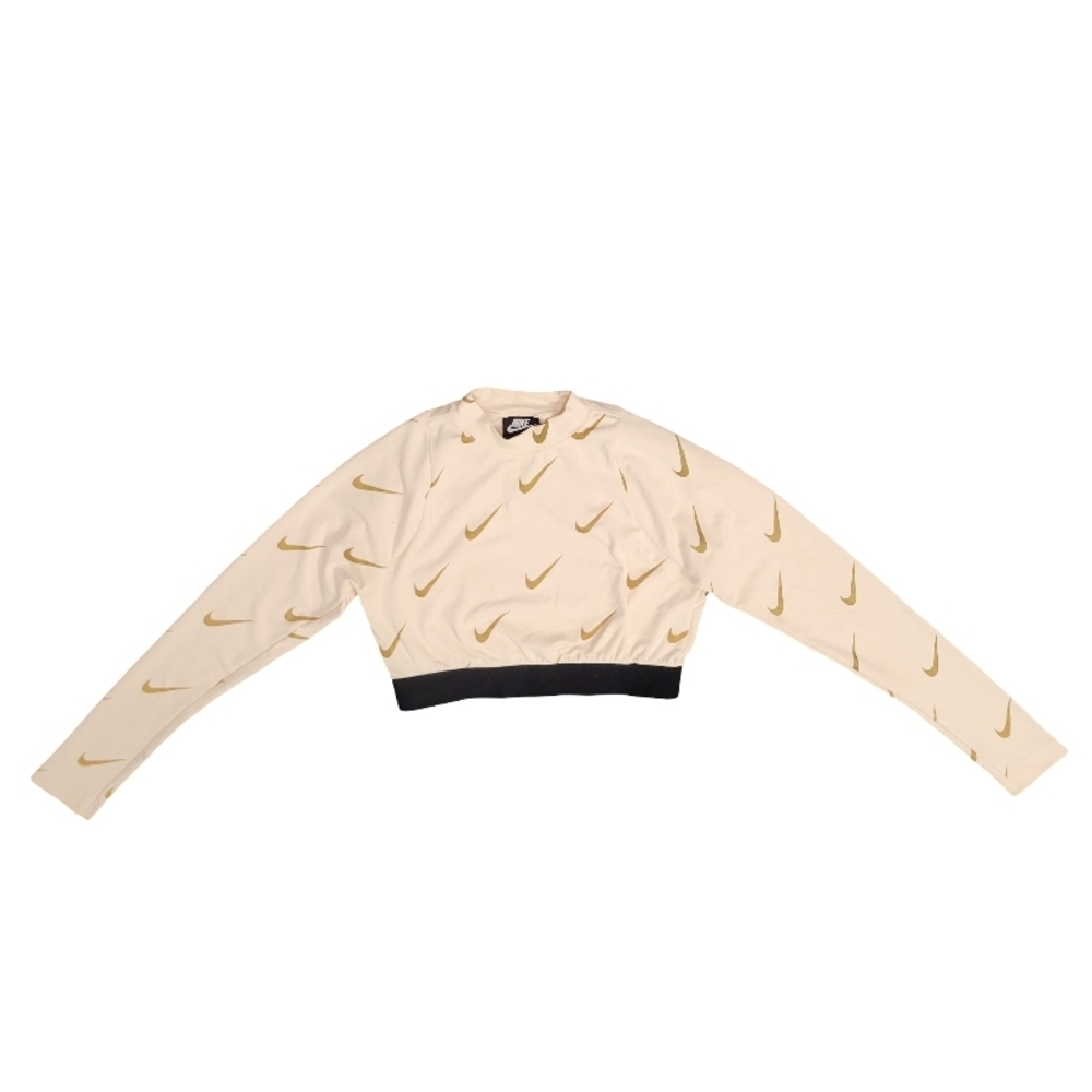 Light Pink Nike Long Sleeve Crop Top - Size Medium
